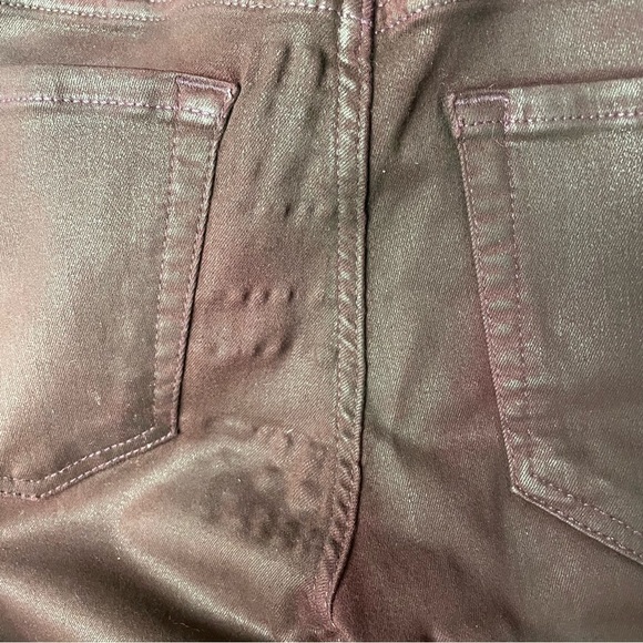 7 for All Mankind Coated Burgundy  Skinny Jeans Denim Size 24 - Picture 10 of 10